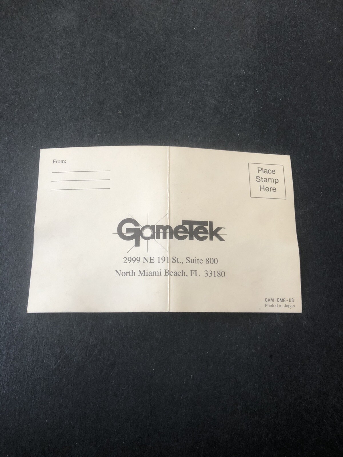 gametek Nintendo gameboy registration card Insert
