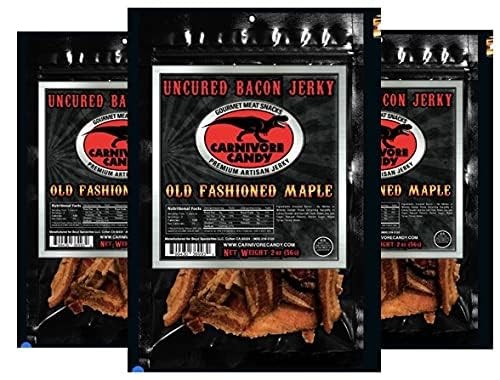 Jurassic Jerky Old Fashioned Maple Bacon 3 Pack - High Protein Low Sodium