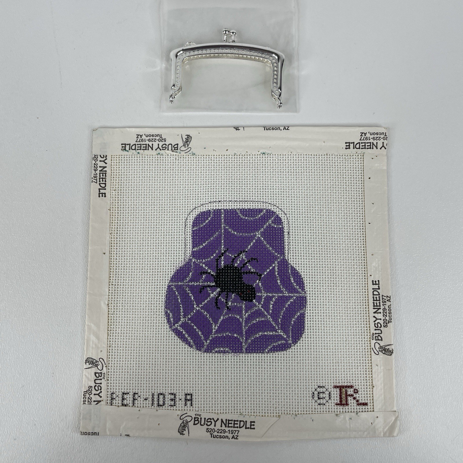 Renaissance Designs Spider Web Coin Purse, Clasp HP Needlepoint Canvas PEP-103-A