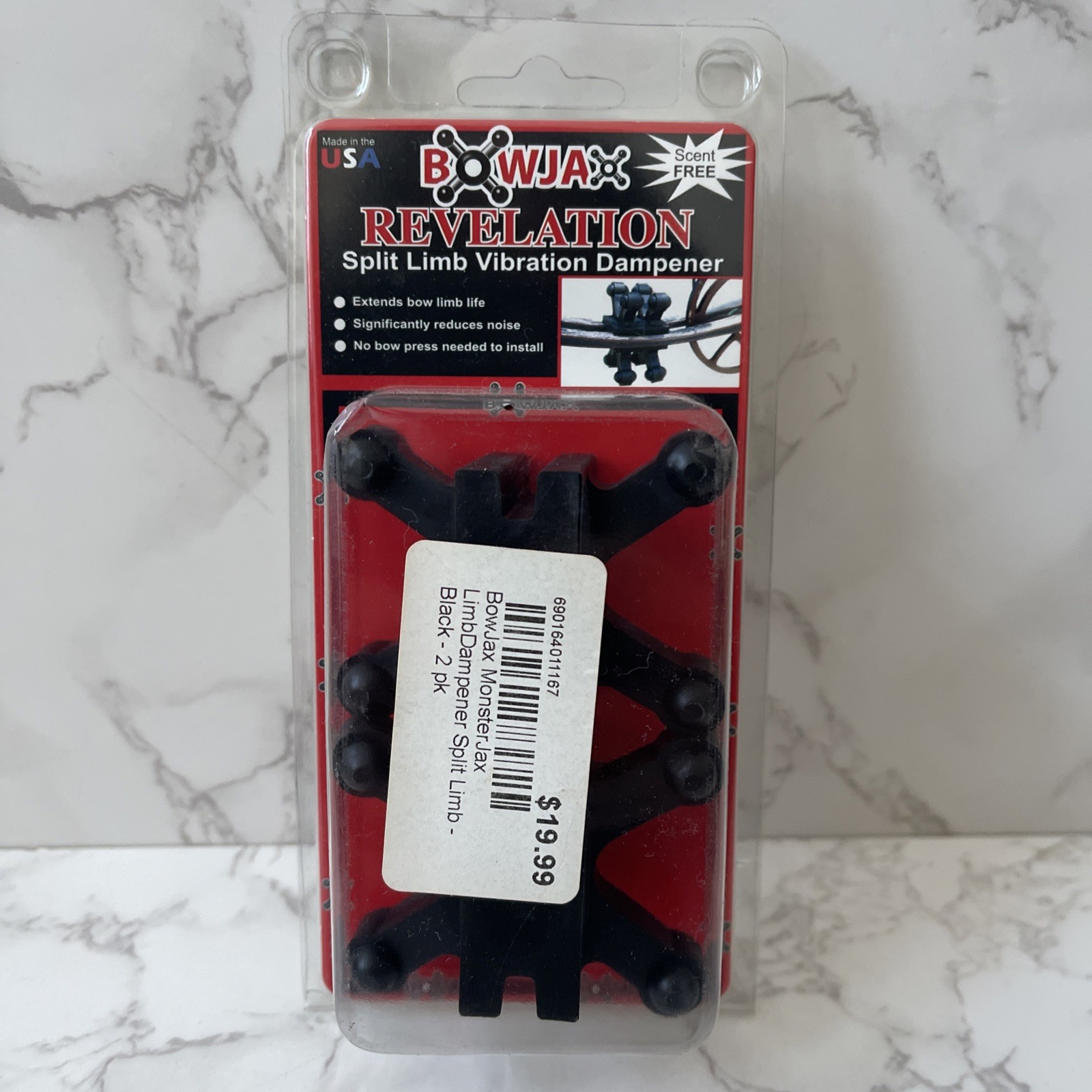 2 Pk BowJax Monster Jax Revelation Split Limb Vibration Dampener Black 2026 New