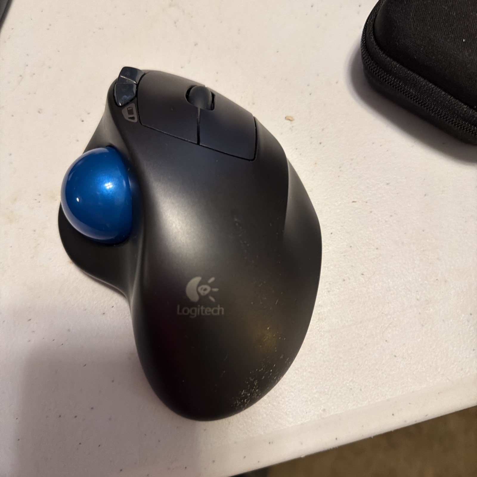 2 Logitech M570 Wireless Trackball Mouse Black w/ Bluetooth Dongle. Untested
