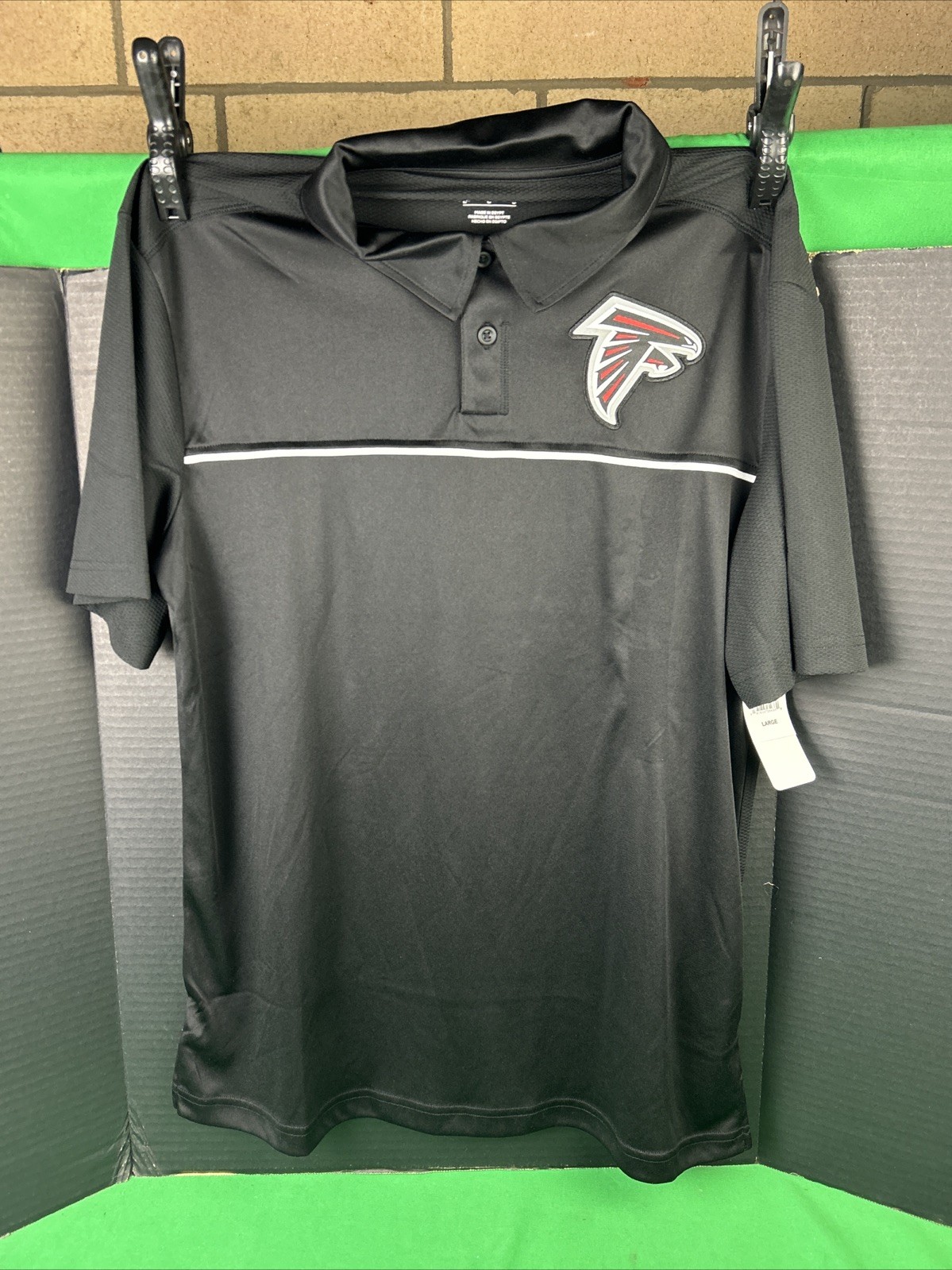 Atlanta Falcons NFL Men's Short Sleeve Polo Size L Black