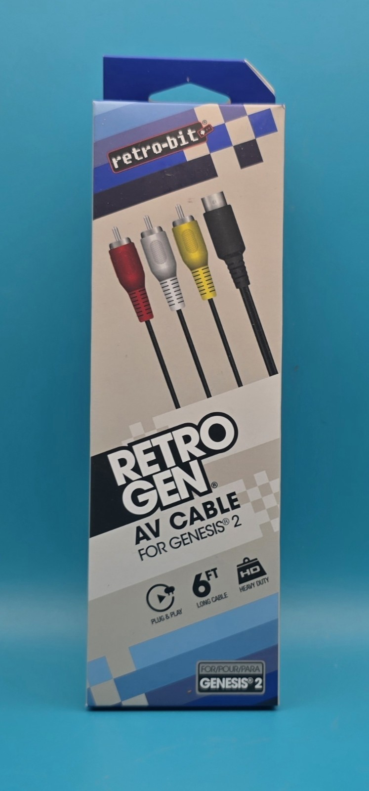 6 ft. Composite RCA Audio Video AV  Cable for Sega Genesis 2, Brand New