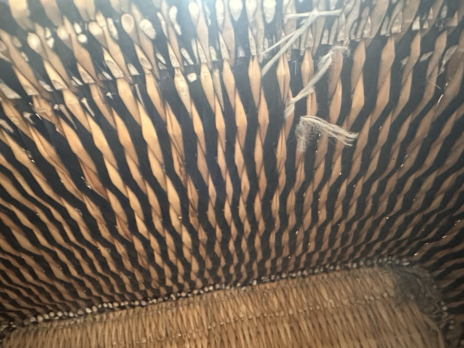 Woven Handcrafted Tote Basket with Leather Handles