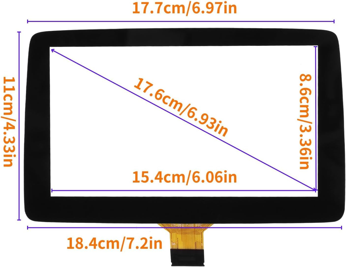 7" Touch Screen Digitizer Replacement for 2014 2015 2016 Mazda 3 2016 MX-5 CX-3