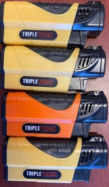 12 PACK Quad Jet Torch Lighter Adjustable Flame W/ Cigar Puncher Solid Color