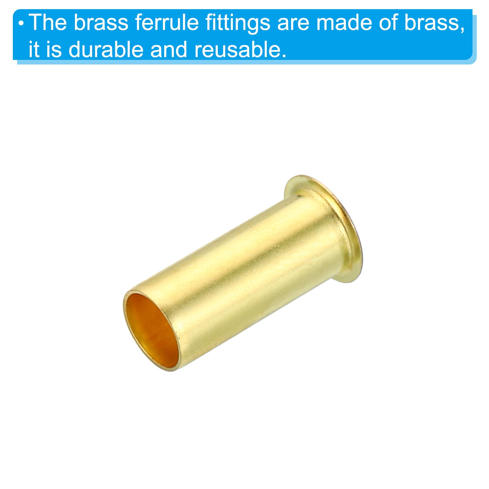 10Pack 6mm Tube OD Brass Compression Sleeves Insert Brass Ferrule Fitting