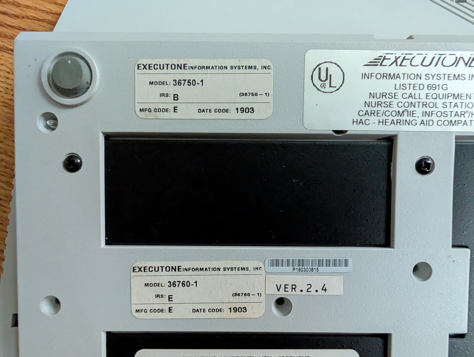 Executone Care Com IIE Console Control Station Model 36750-1