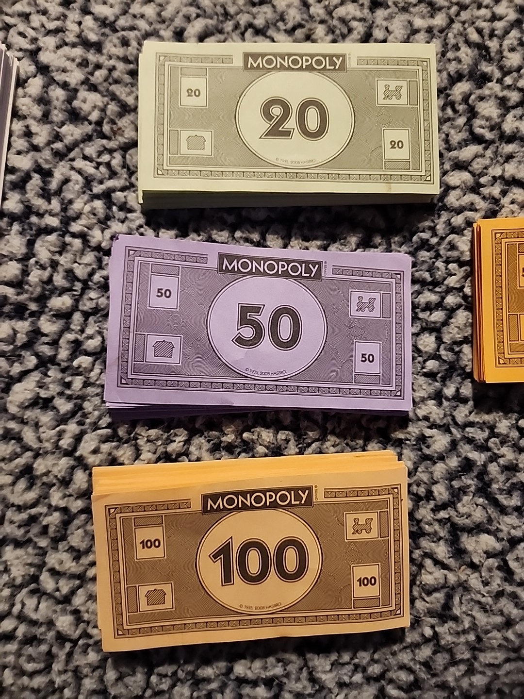 Replacement Monopoly Money With 2008 Marked On Them (Not A Complete Set)