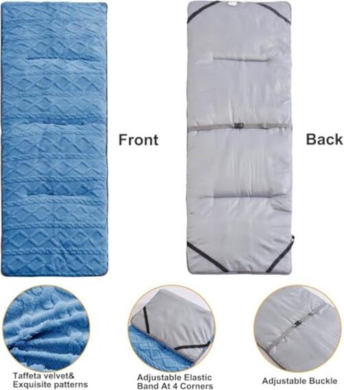 Folding Camping Cot Pad - Portable & Comfortable Outdoor Sleeping 1.8KG Blue