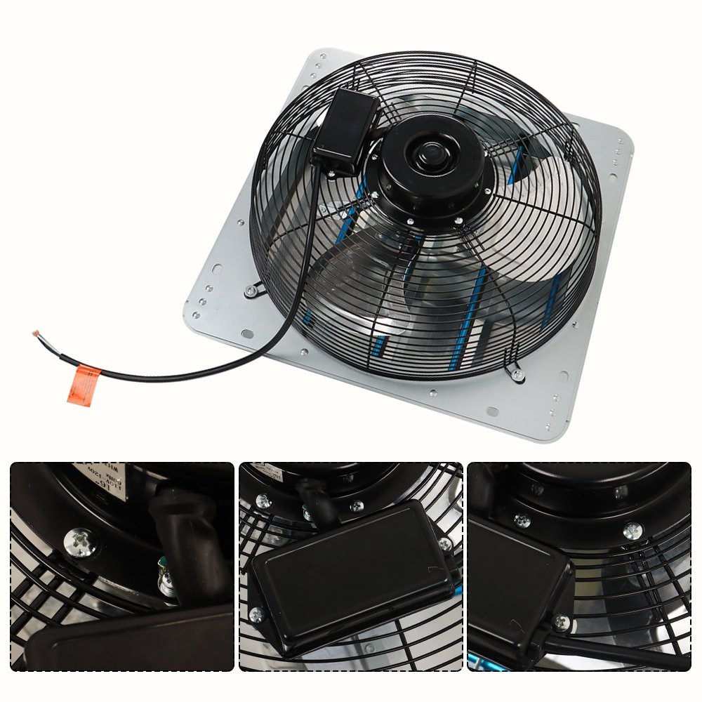 12" Exhaust Fan Ventilation Extractor Wall-Mounted Square Blower W/Controlle