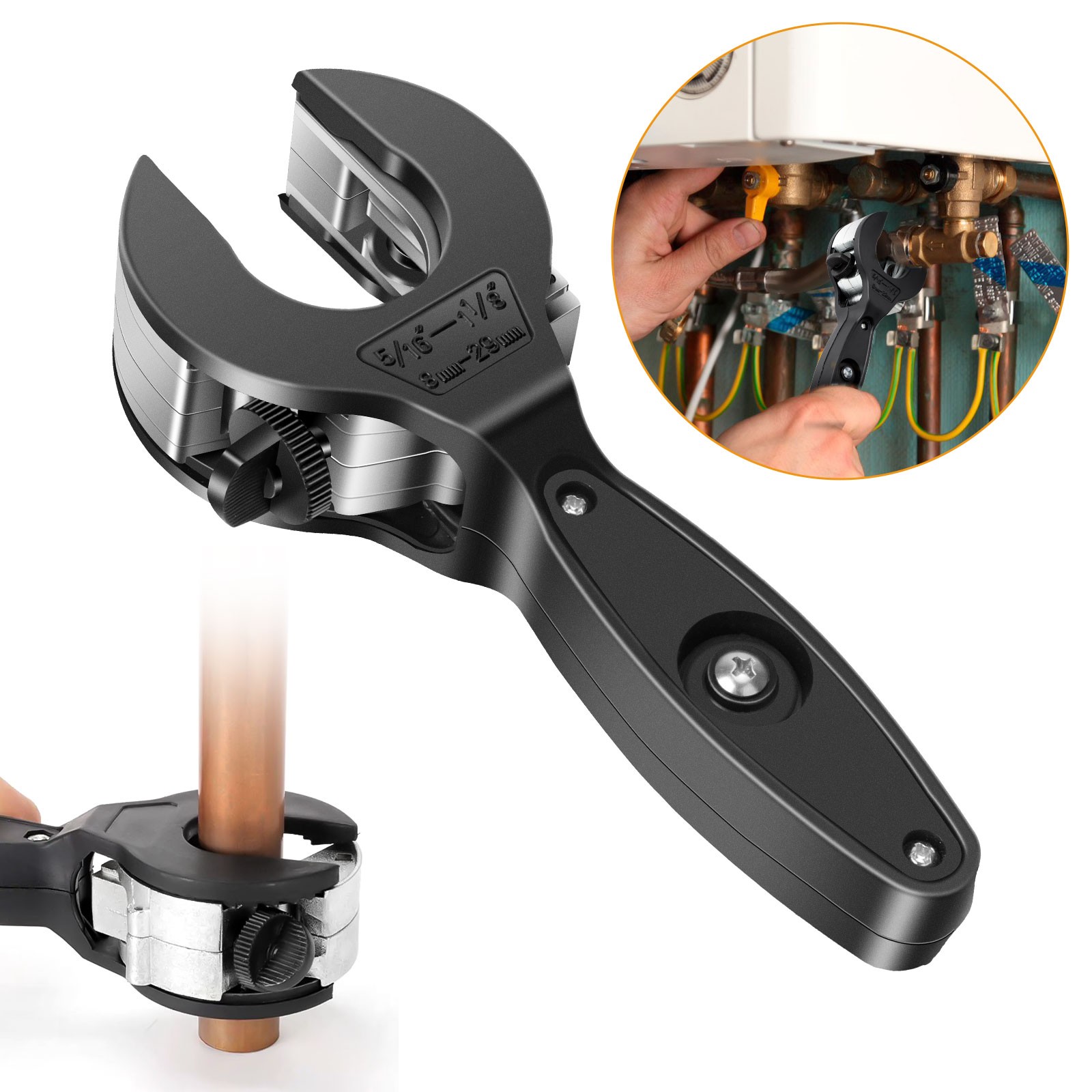 Ratcheting Tubing Cutter Tool Copper  PVC Pipe Ratchet Tube 8-29mm Tube Cutter