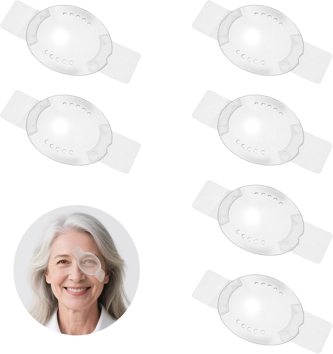 6 Pcs Eye Shield After Cataract Surgery Plastic Clear Eyes Patch Self-Adhesive