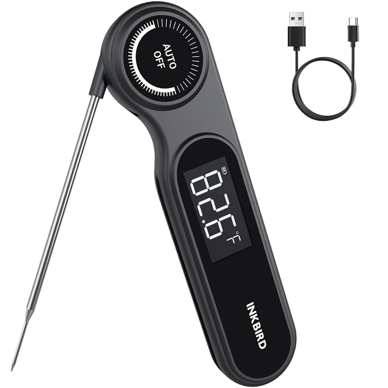 0.5 Seconds Rechargeable Instant Read Meat Thermometer for Cooking,  Digital Foo