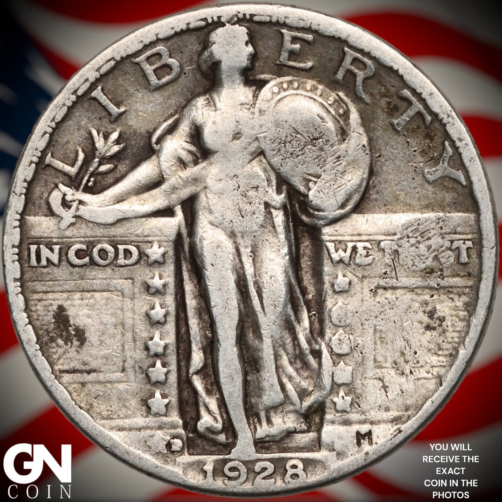 1928 D Standing Liberty Quarter B2317