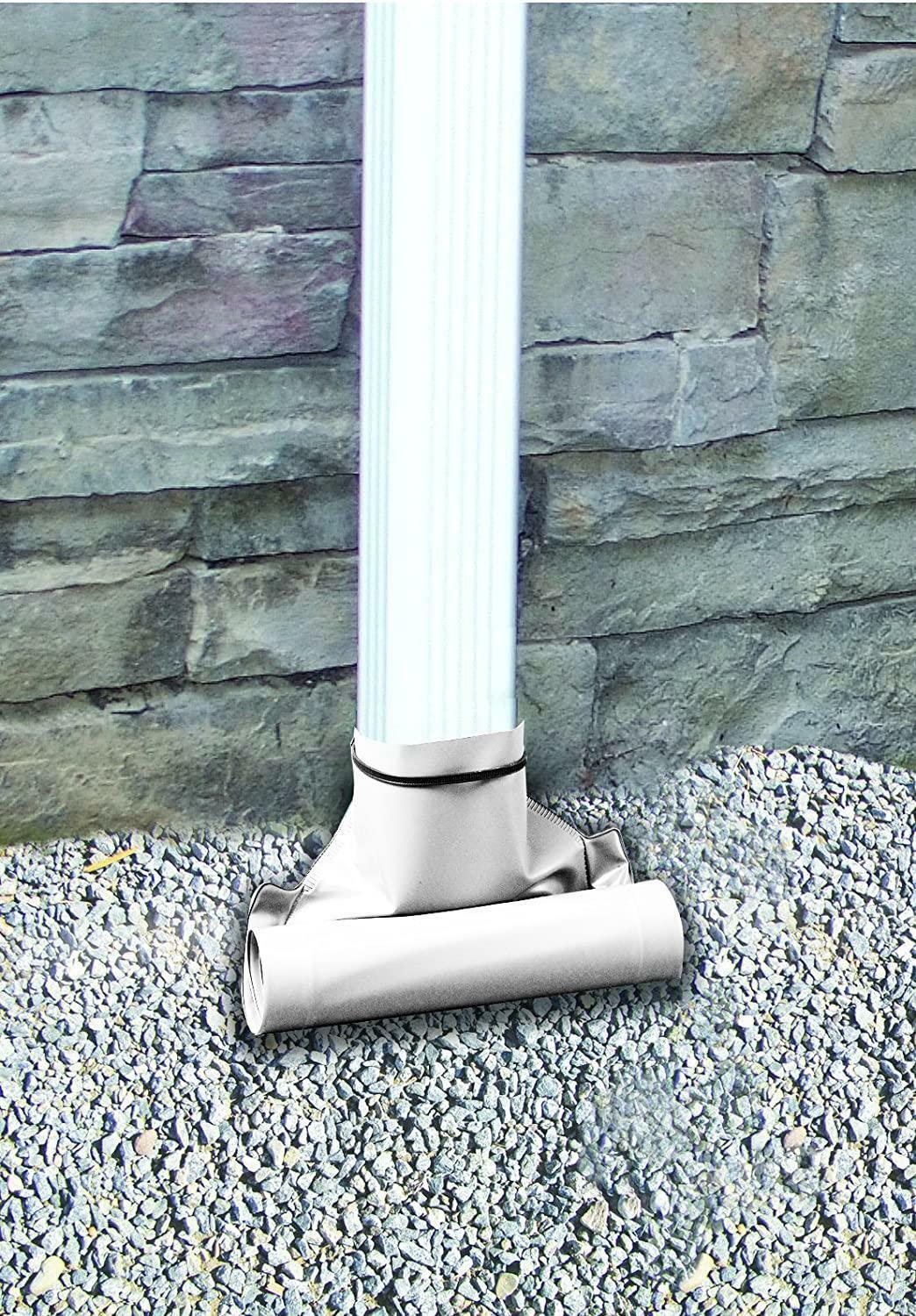 Automatic Plastic Drain Away Downspout Gutter Extension 4 ft. White Extender