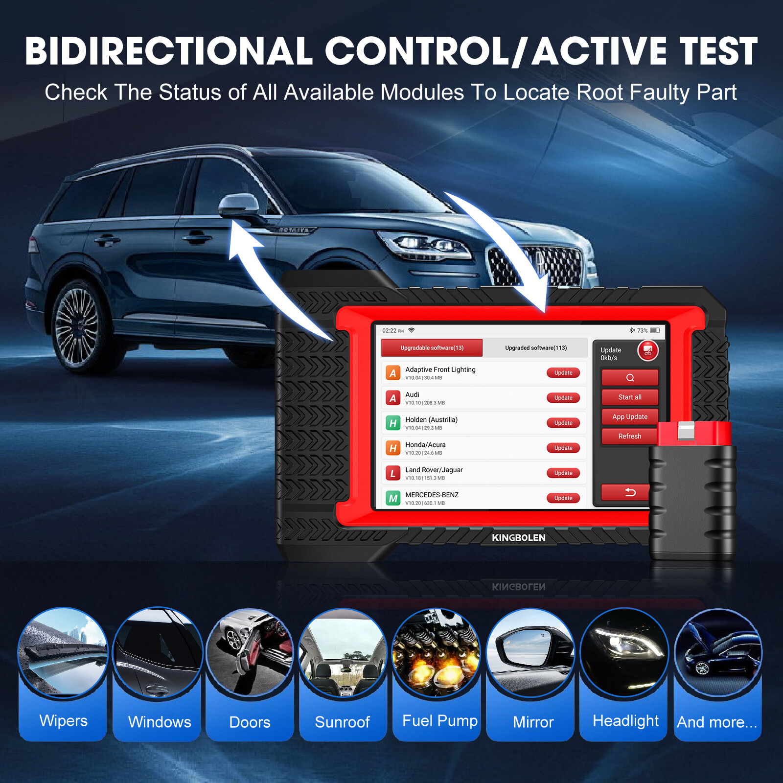 KINGBOLEN K7 PRO Car OBD2 Scanner Full System Diagnostic Tool ECU Key Coding