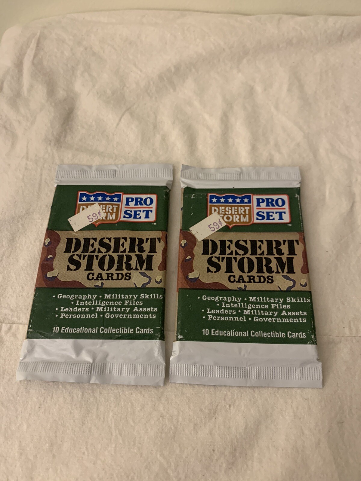 Desert Storm 1991 Pro Set Trading Cards Sealed Packs of 2 Collectible Cards