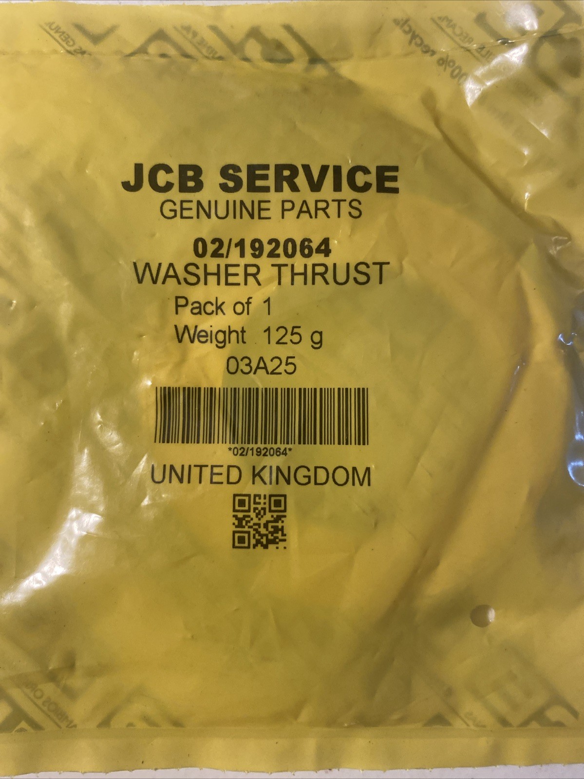 JCB Genuine Part Thrust Washer 02/192064