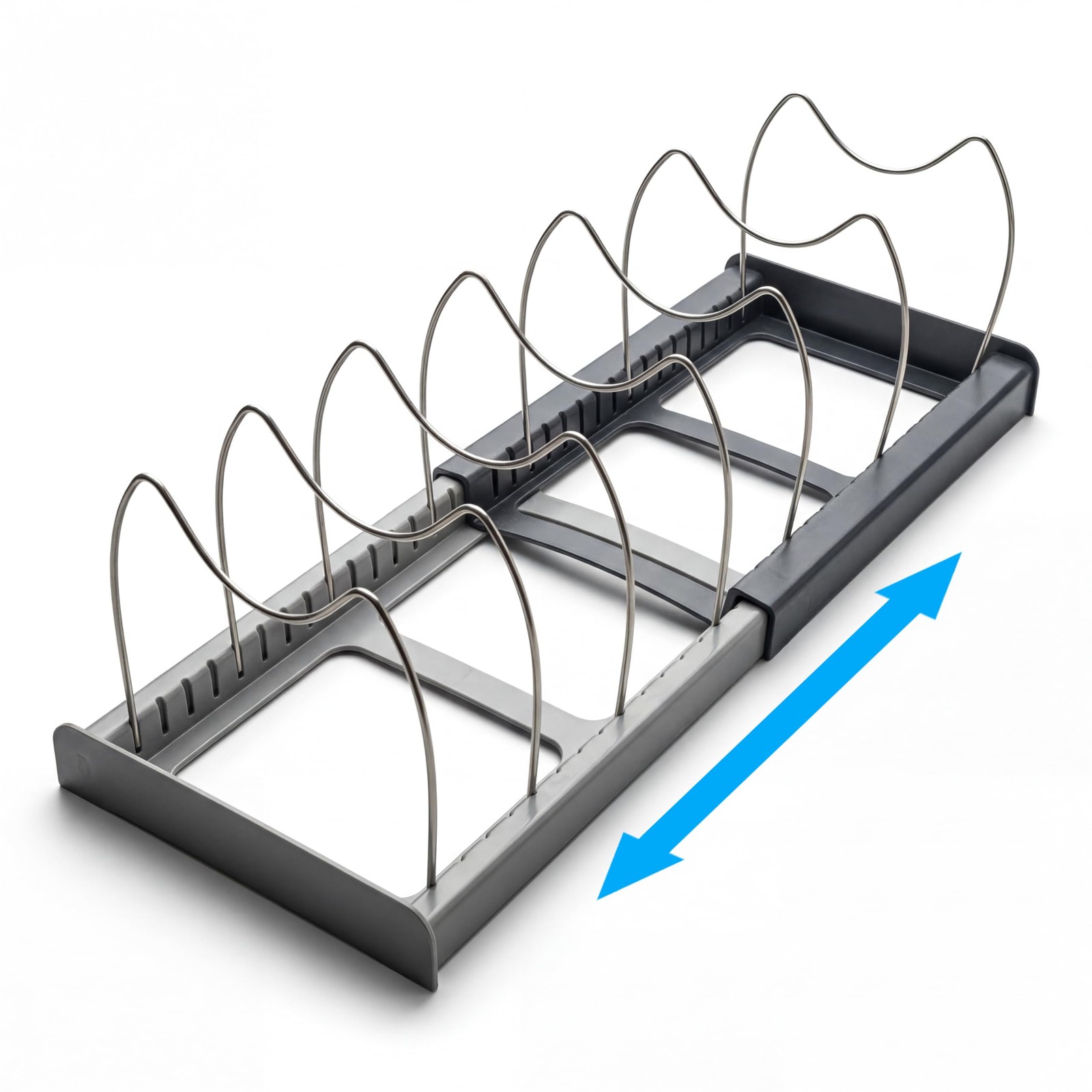 Pot Lids Organizer Rack for Cabinet 22 inches, Deep Grey + Light