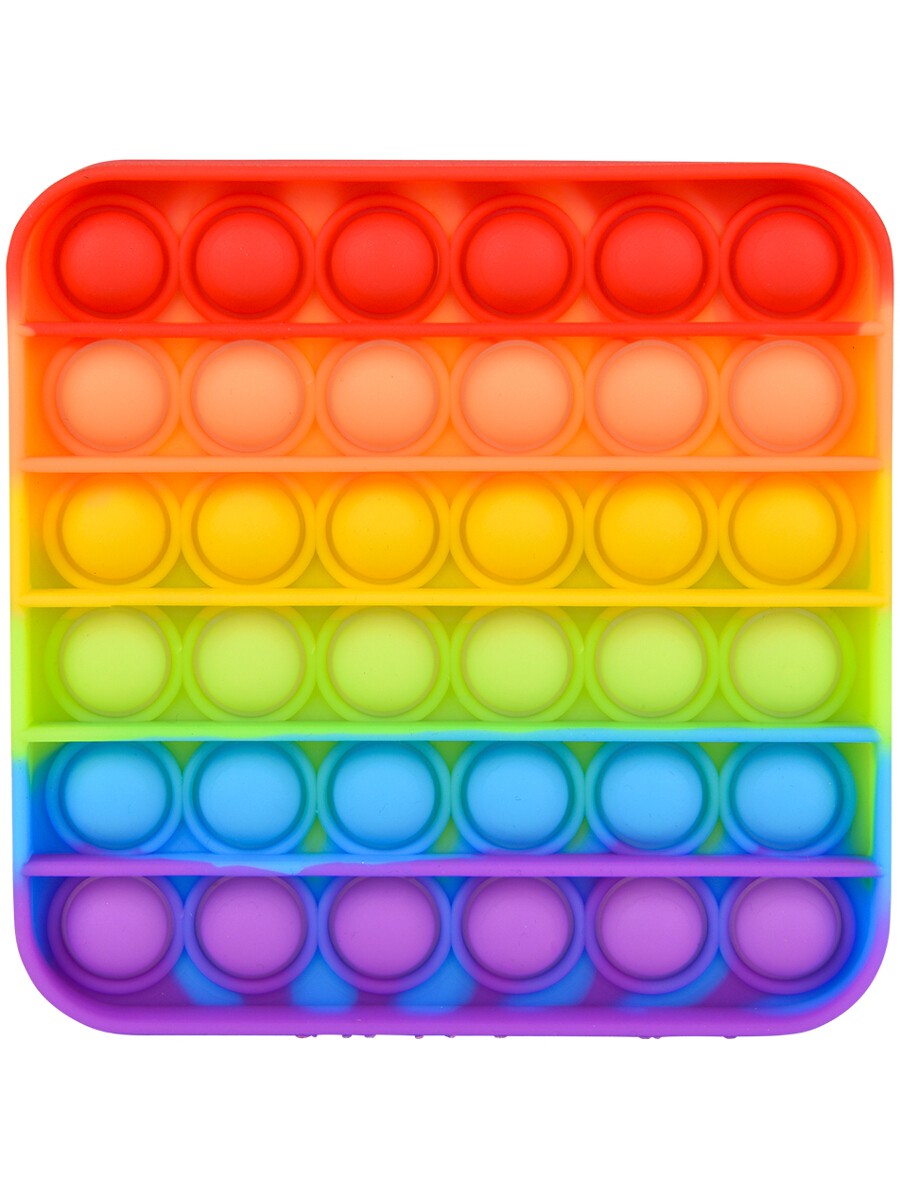 Jumbo Rainbow Square Bubble Popper Toy 5"