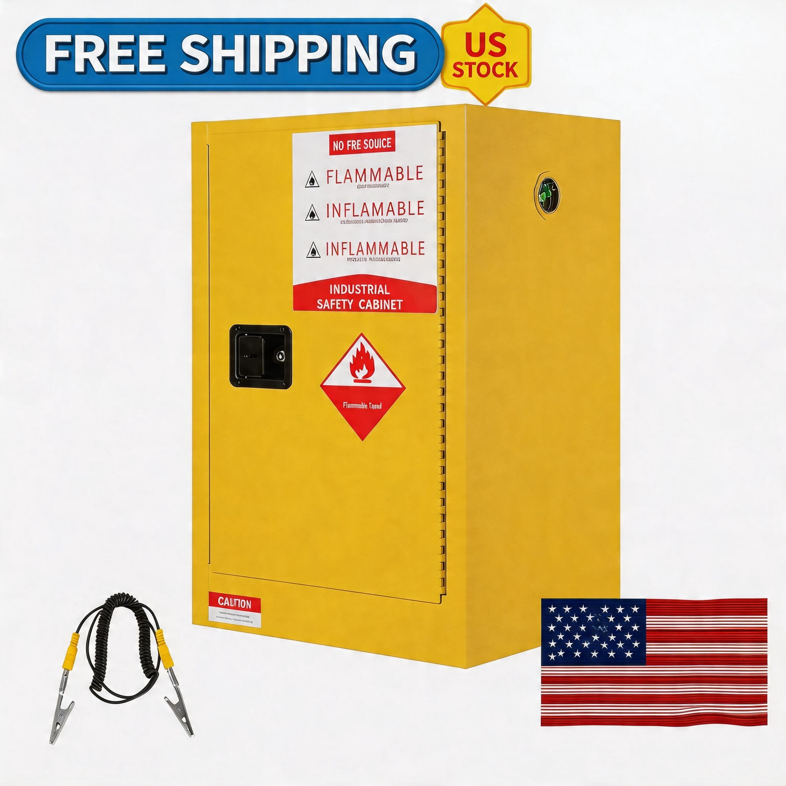 Flammable Storage  for Hazardous Fire Resistant Safety 2 Gallon Capacity Cabinet
