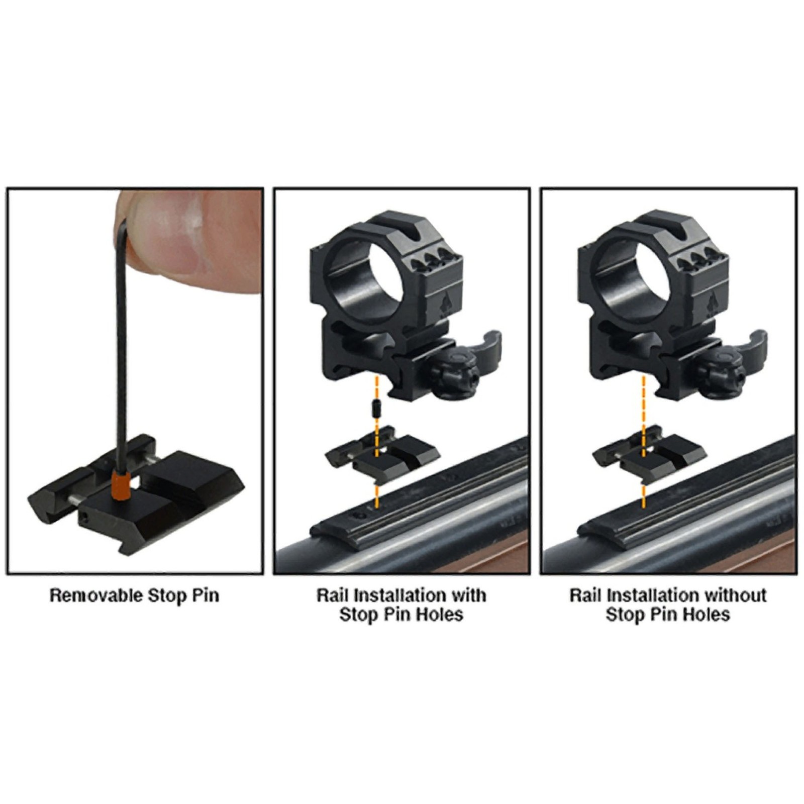 UTG Dovetail-to-Picatinny Snap-on Rail Adaptors, 2/Pack, Black