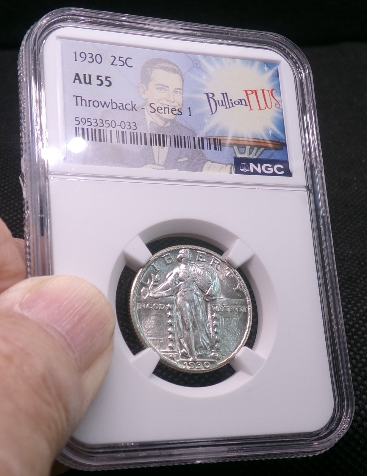 NGC 1930 Standing Liberty Quarter AU55