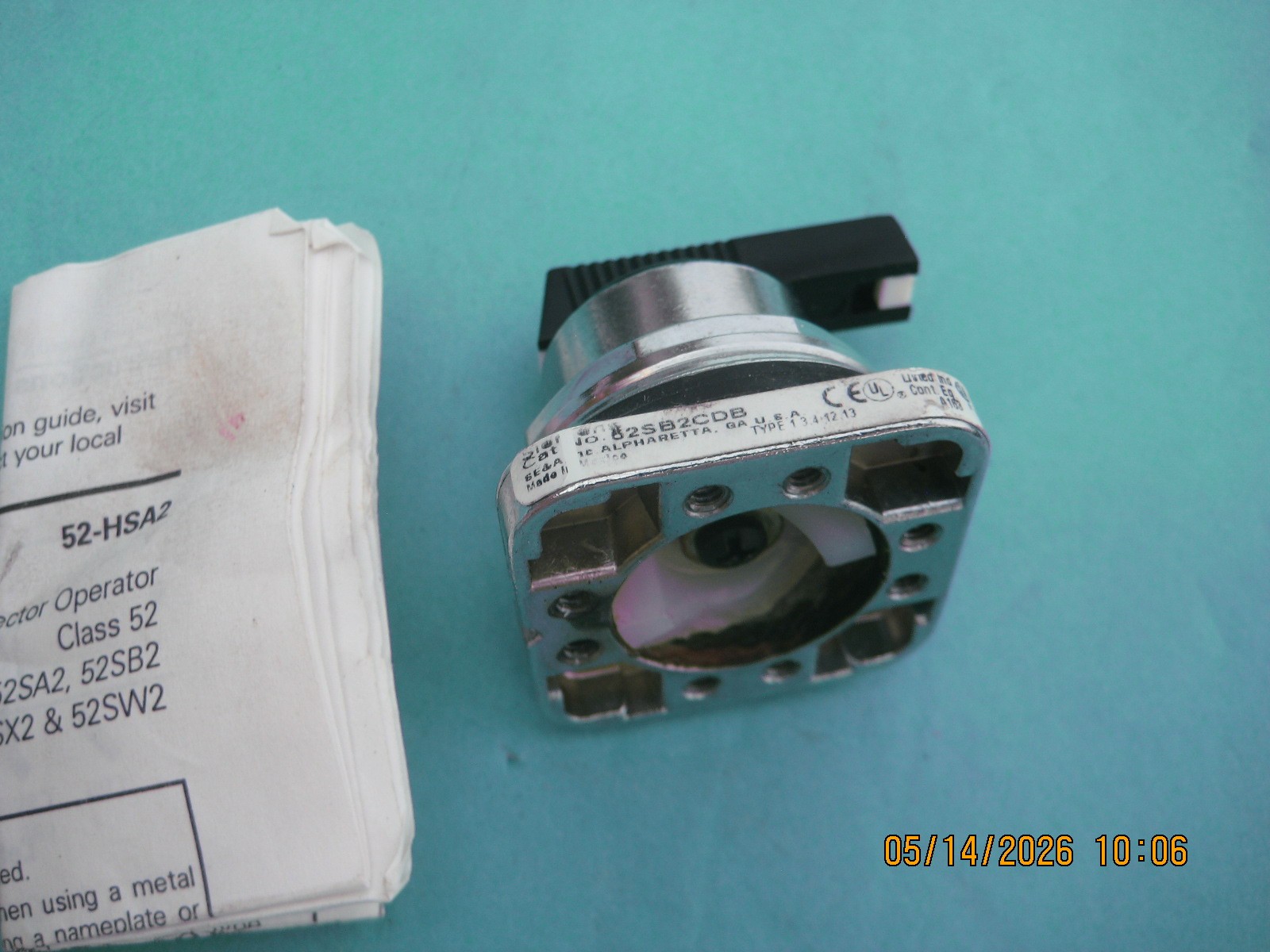 SIEMENS 52SB2CDB Selector Switch Operator