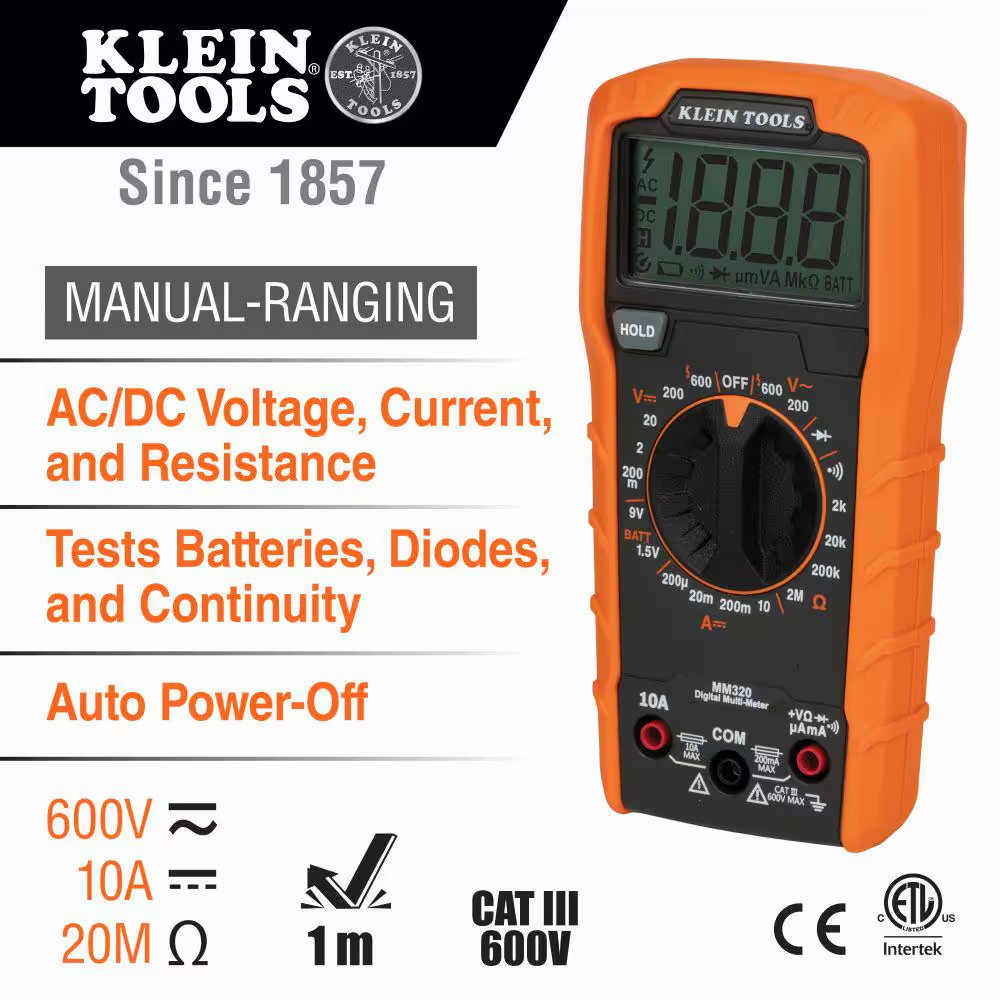 Multimeter, Voltage Tester and Outlet Tester Premium Electrical Tool Set