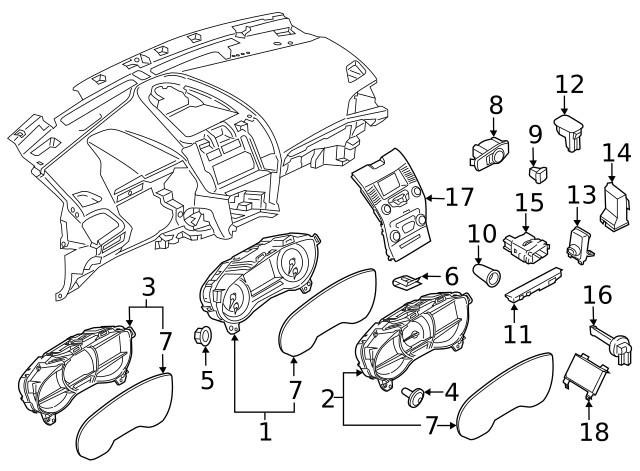 Genuine Ford Instrument Panel Lens FT4Z10890C