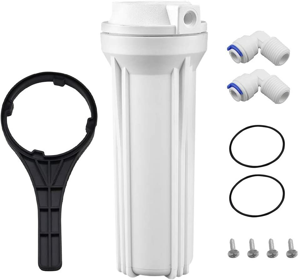 Geekpure 10" Reverse Osmosis Filter Housing fit 2.5" x 10" Filters -1/4" NPT