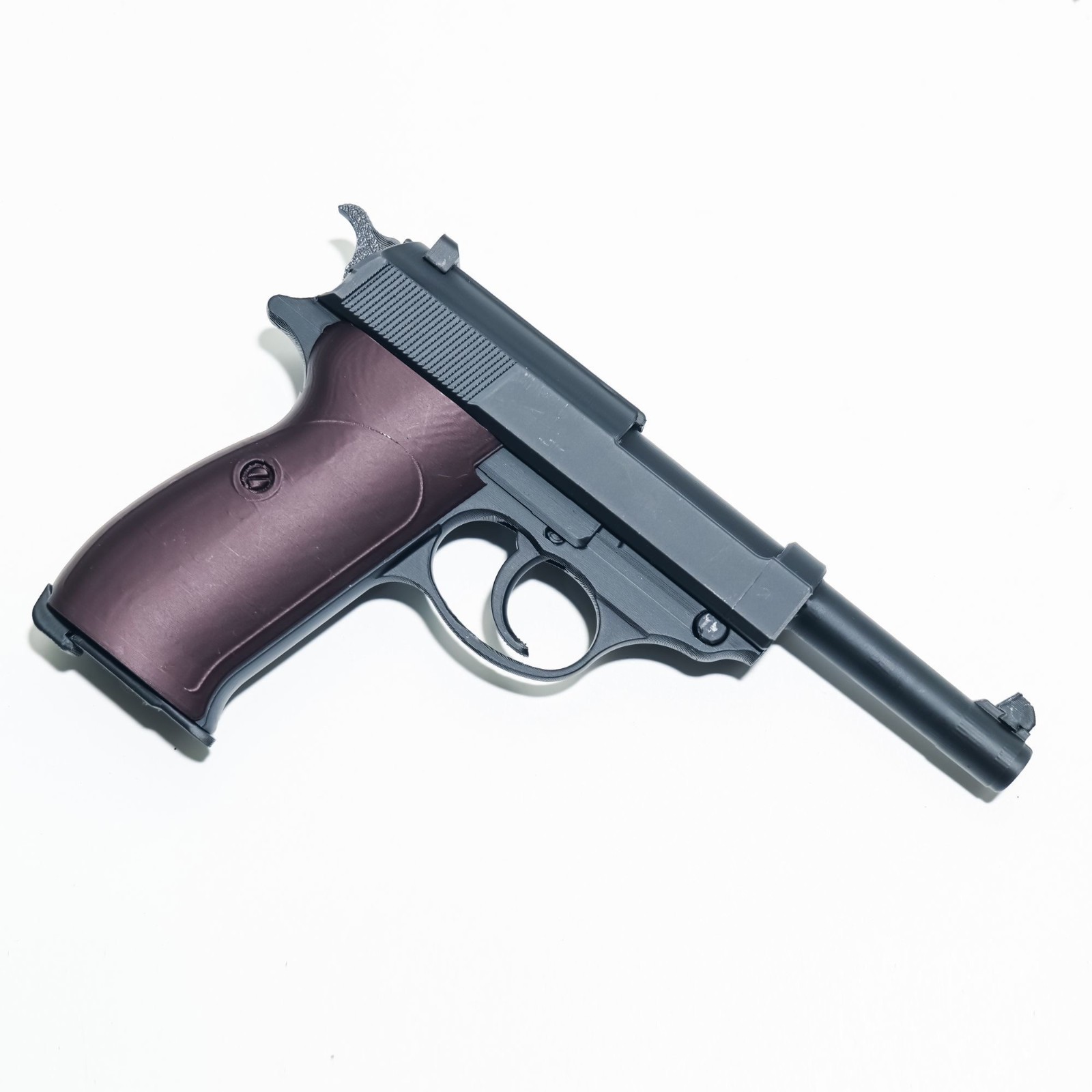 P38 Pistol Prop Model for Film & Cosplay - Plastic, Non-Firing, Inert Replica