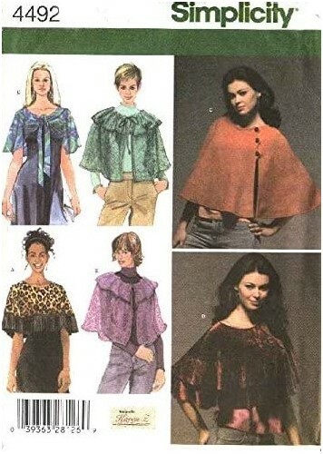 2005 Capelet Cape  U-Pick Size XS-XL Sewing Pattern Simplicity 4492 OOP