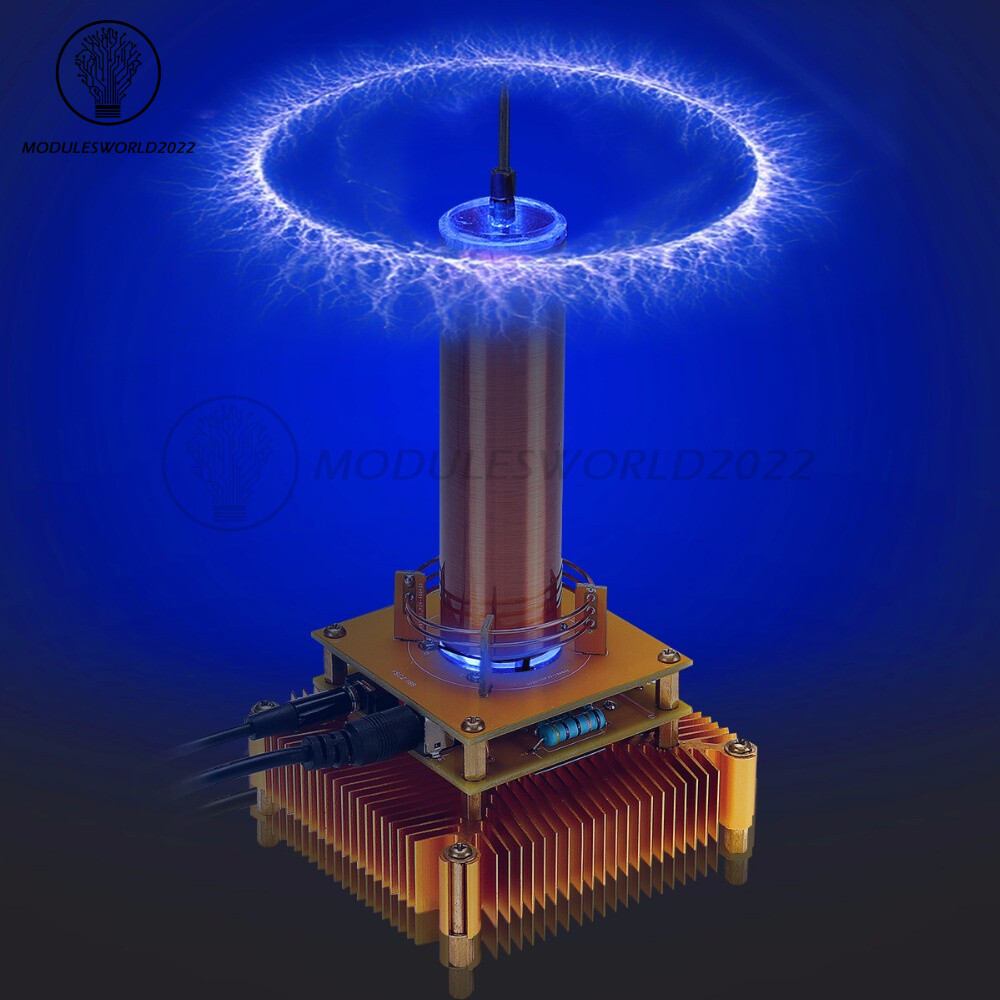 Music Tesla Coil Plasma Speaker Transmission Sound Solid & Power Gold with Cable