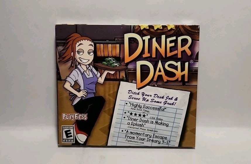 Diner Dash - PC Jewel Case - New Sealed 2005 PlayFirst Cosmi 5791