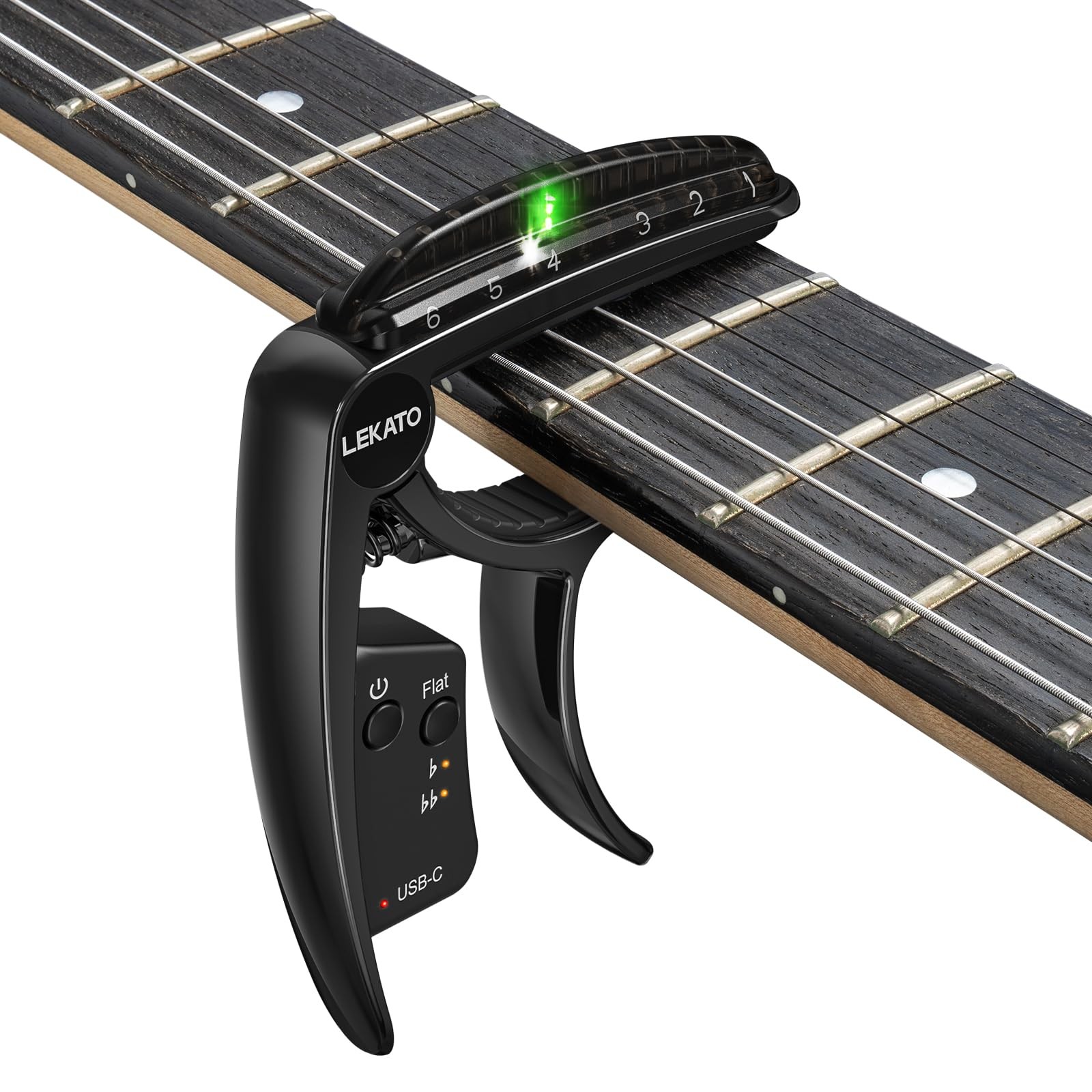 New LEKATO TC50 2 In 1 Guitar Capo Tuner for Acoustic Electric Guitar Semi-step