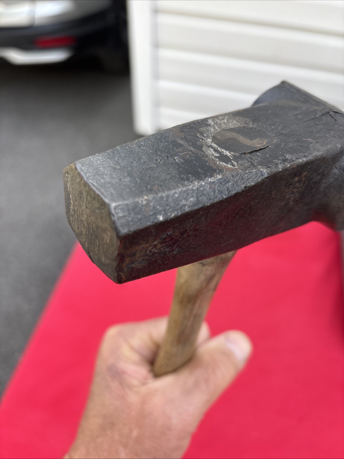 HELLER - 5/8" - BLACKSMITH TOP SWAGE HAMMER - ALL ORIGINAL WITH HANDLE -