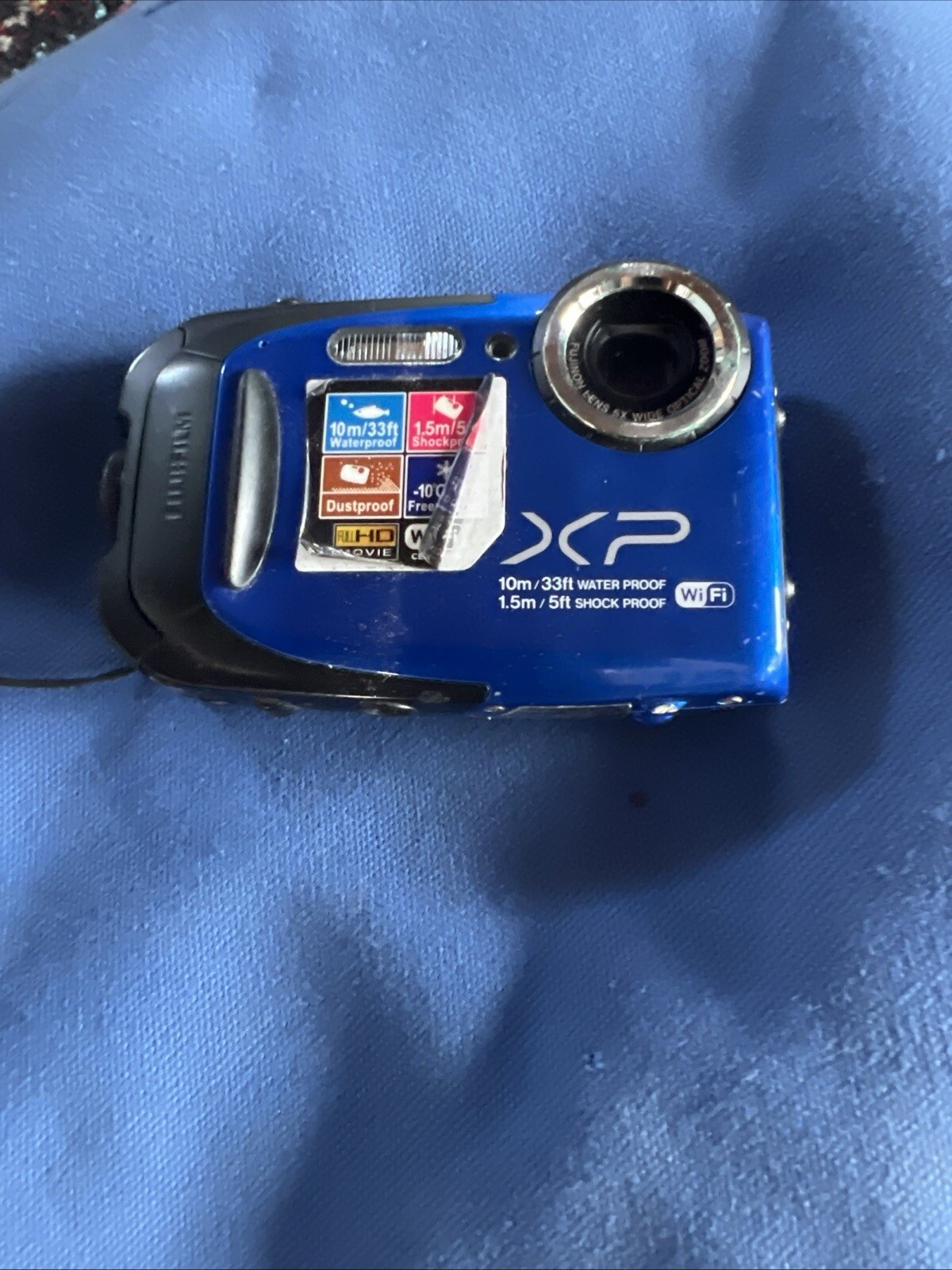 Used Fuji Film Underwater Camera Wi-Fi Blue