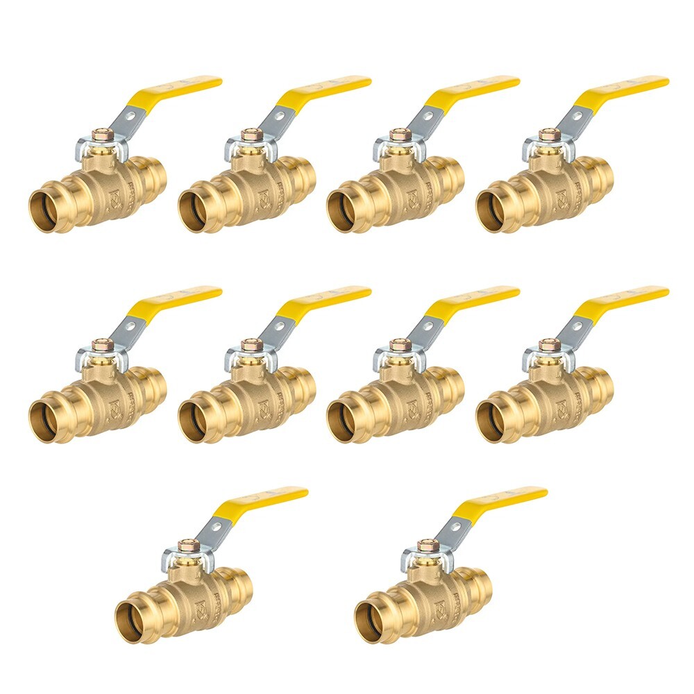 10 PCS 3/4" Press X Press Full Port Ball Valves, 1/4- Turn, Lead Free Brass,