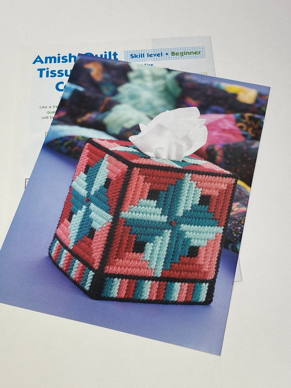 Amish Quilt Plastic Canvas Pattern Tissue Box Cover Book Pages