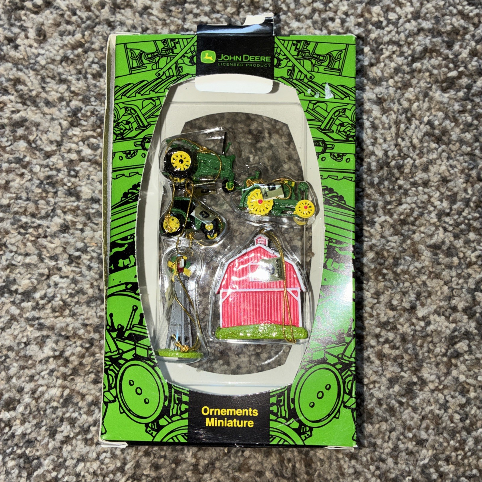 John Deere 5 piece Miniature Ornaments Set 115338 in Box - Great Set by Enesco