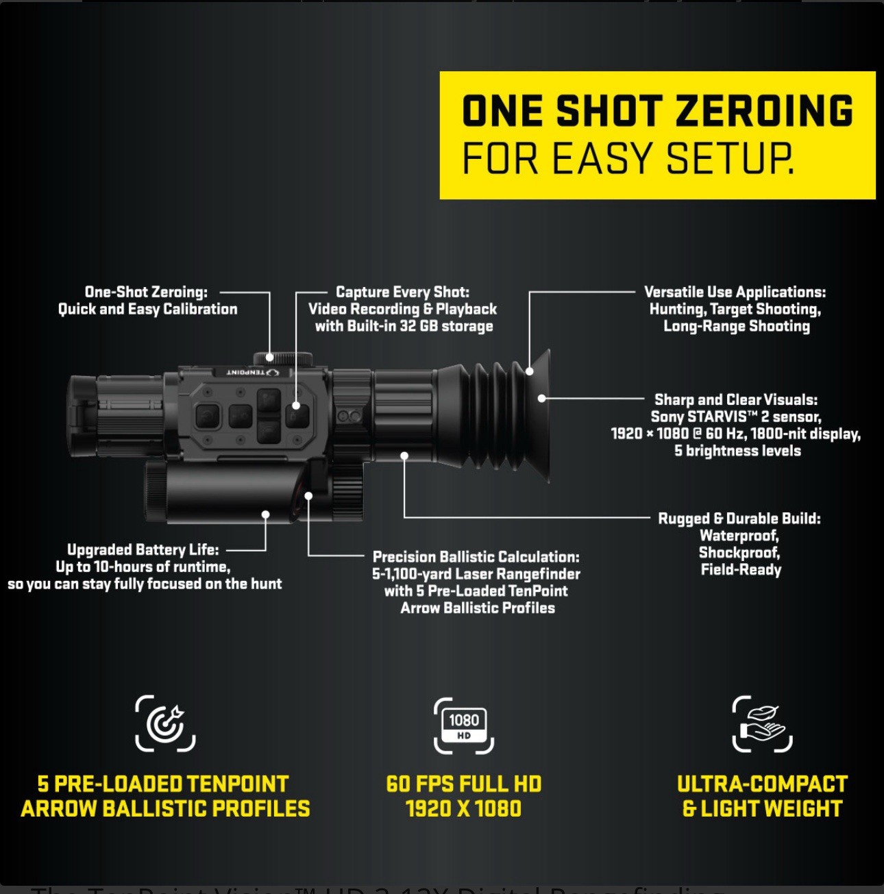 VISION HD DIGITAL RANGEFINDING CROSSBOW SCOPE by TenPoint Crossbow