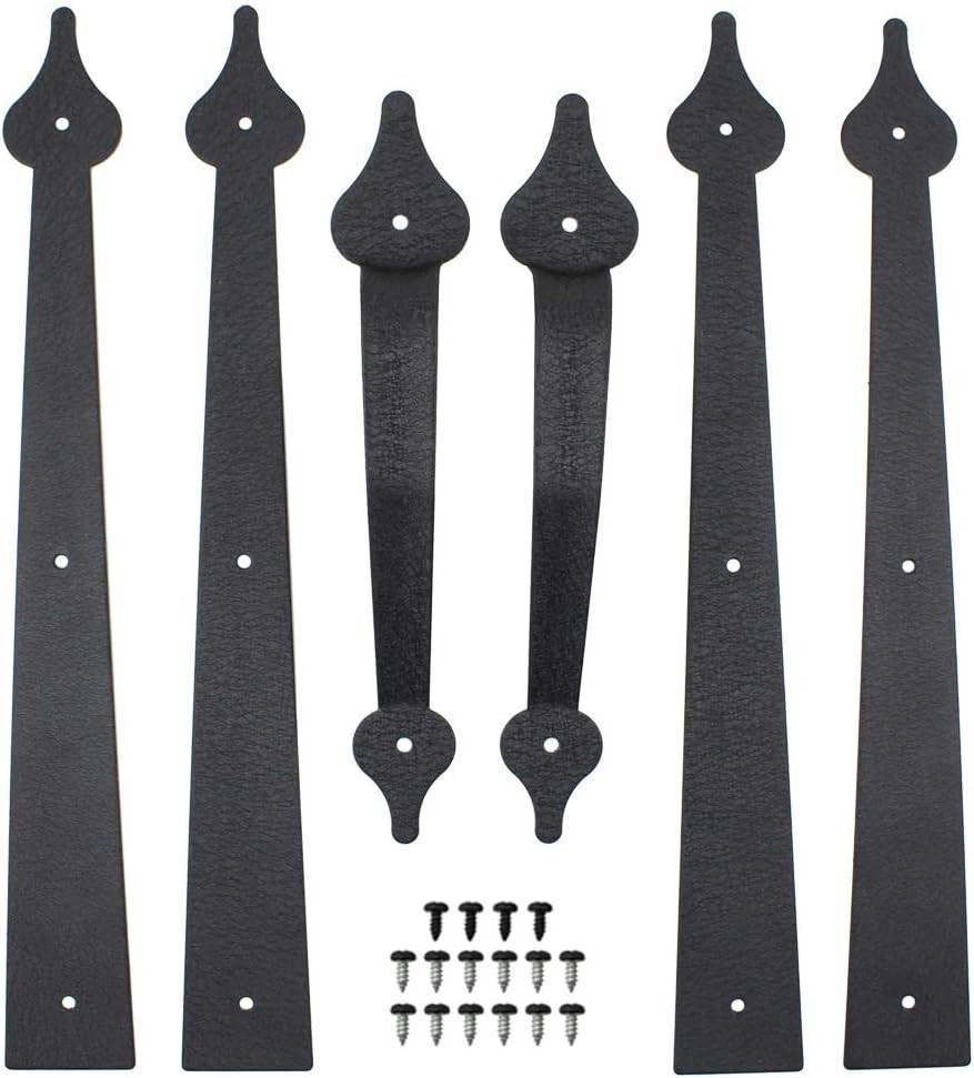 Decorative Metal Garage Door Hardware Screw in Carriage House Accents Dummy Hing