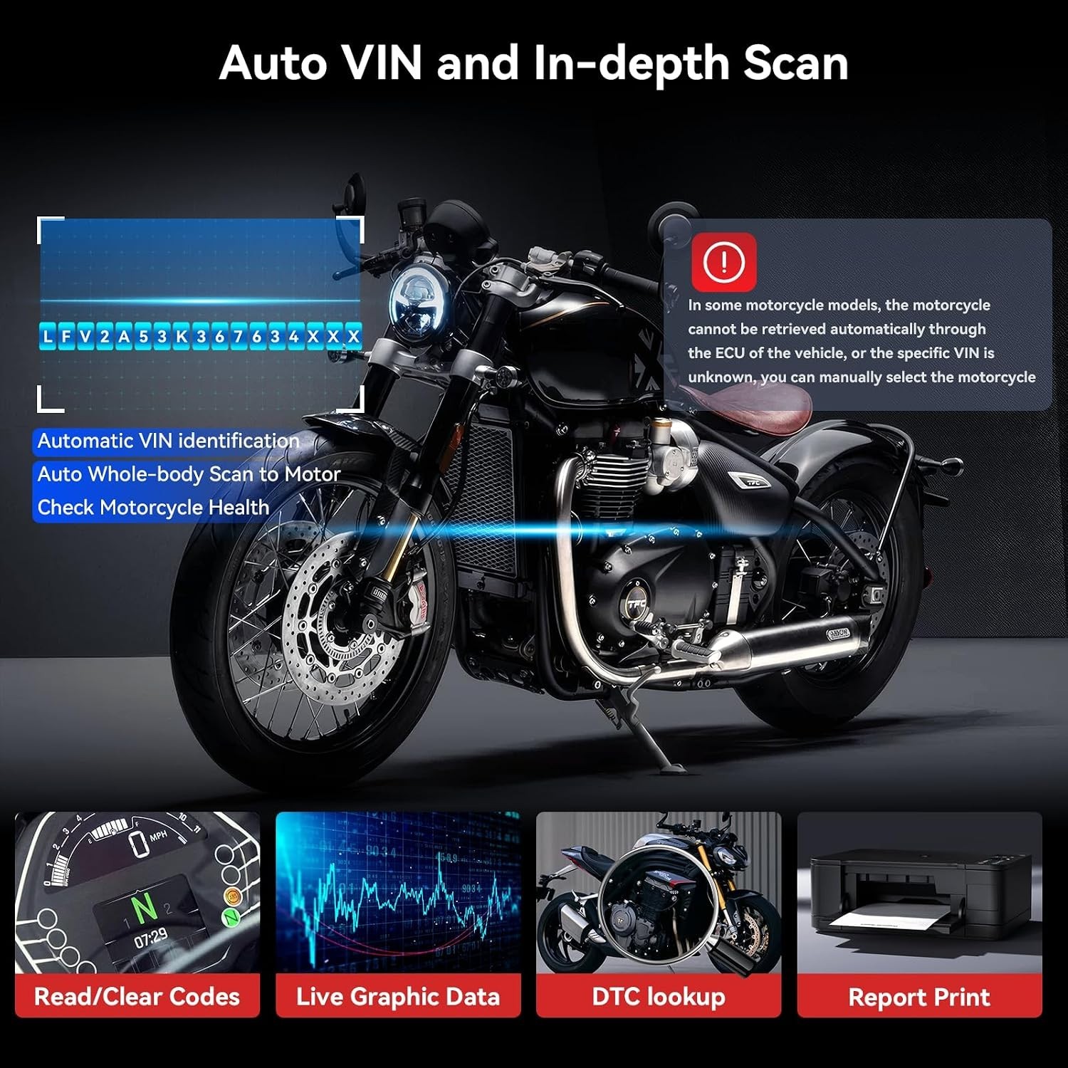 Triumph Motorcycle Diagnostic Tool iCarsoft MT V6 OBD2 Scanner Code Reader UK
