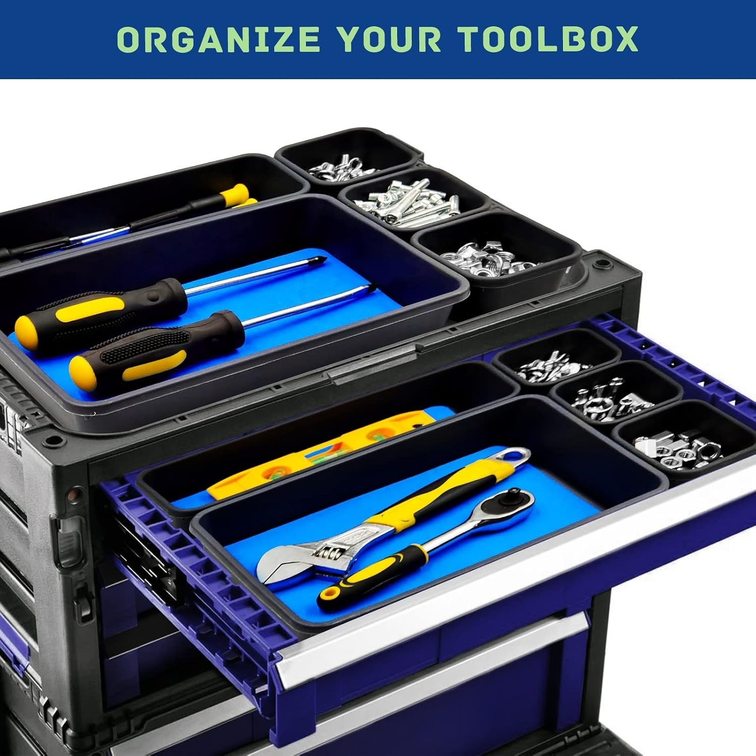 Tool Box Organizer, Tool Drawer Organizer Tray Divider, Toolbox Organization,...