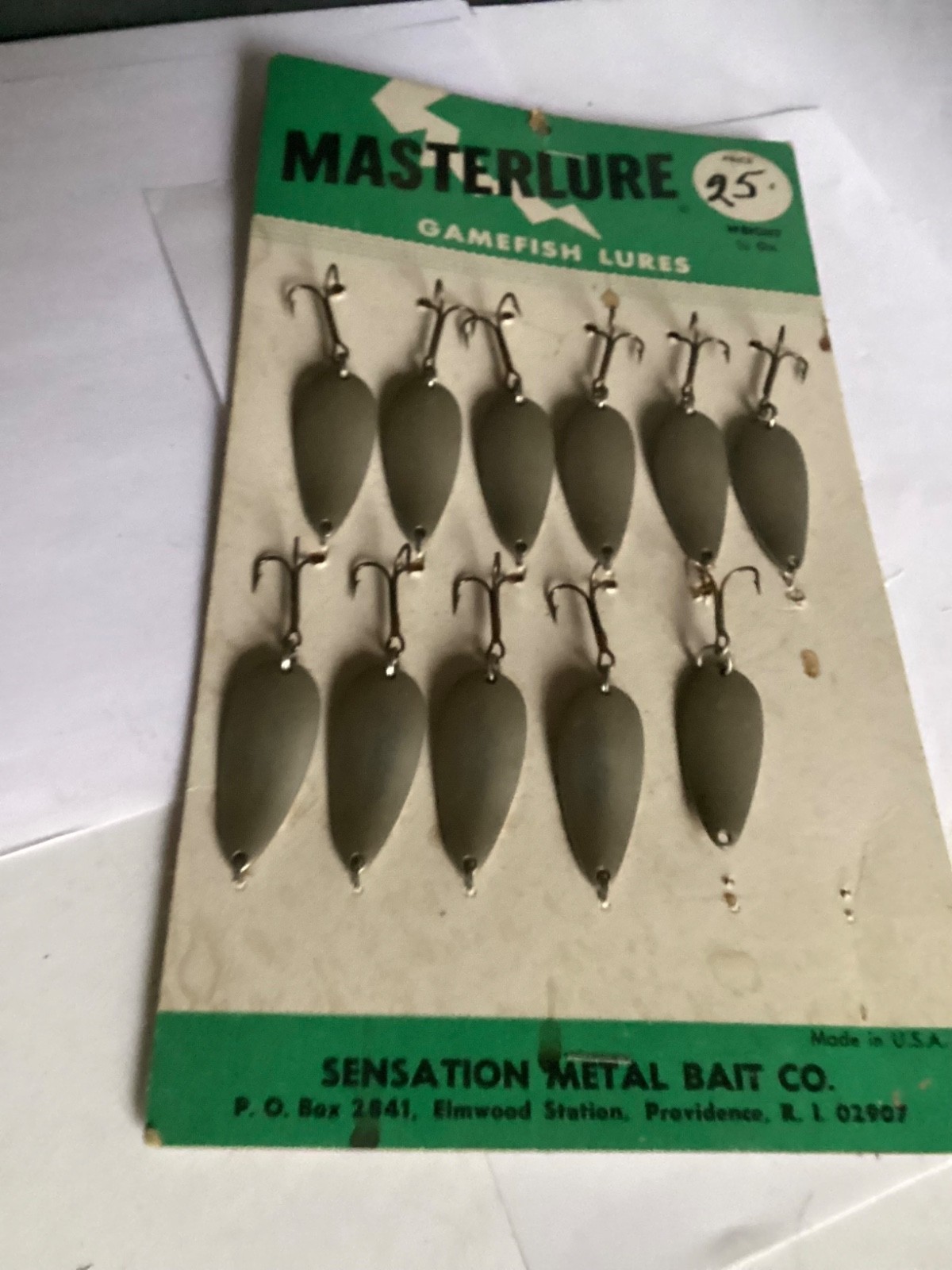 Vintage MasterLure Gamefish Lures 11 on original Sales card