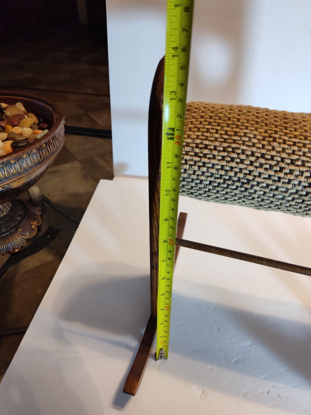 Rocking Wood Foot Stool Padded