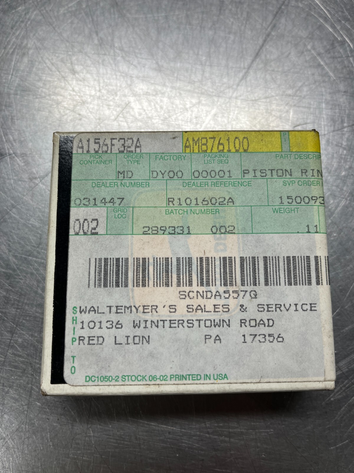AM876100 GENUINE OEM John Deere Piston RING