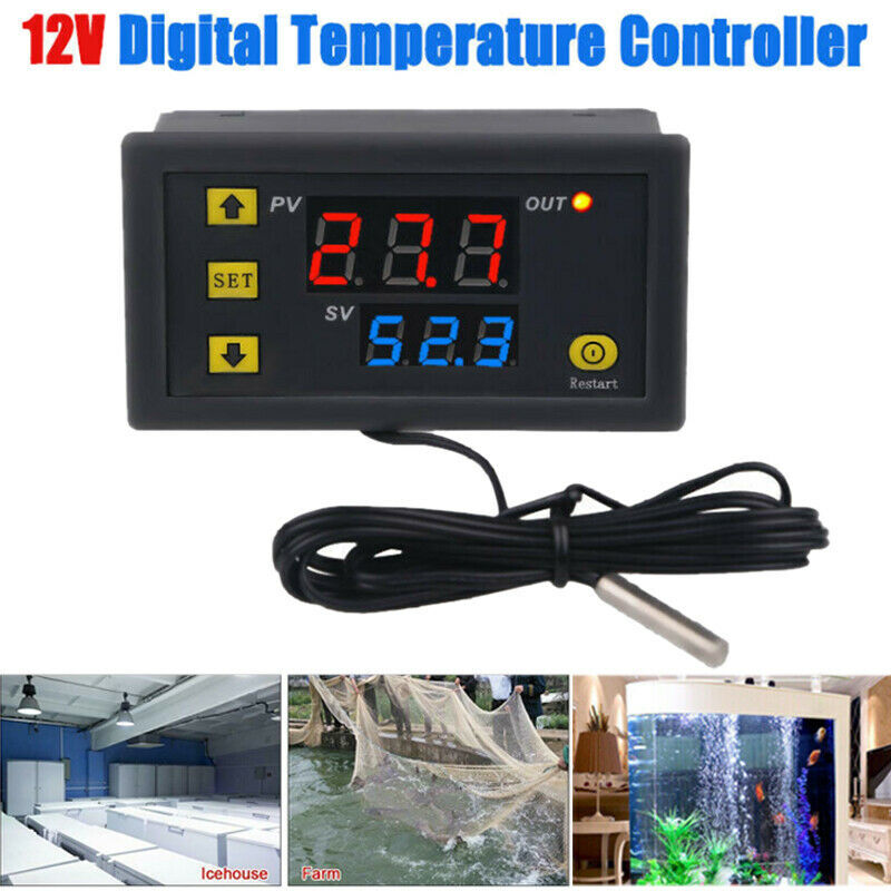 DC 12V 20A LCD Digital Thermostat Temperature Controller Meter Regulator W3230